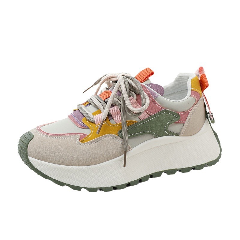 Dad Shoes Women's Summer And Autumn Raise The Bottom Color Matching foto 3