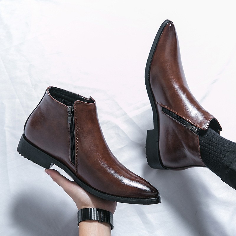 High-Top Pointed Toe Men's Boots Fashion Trend Martin foto 2
