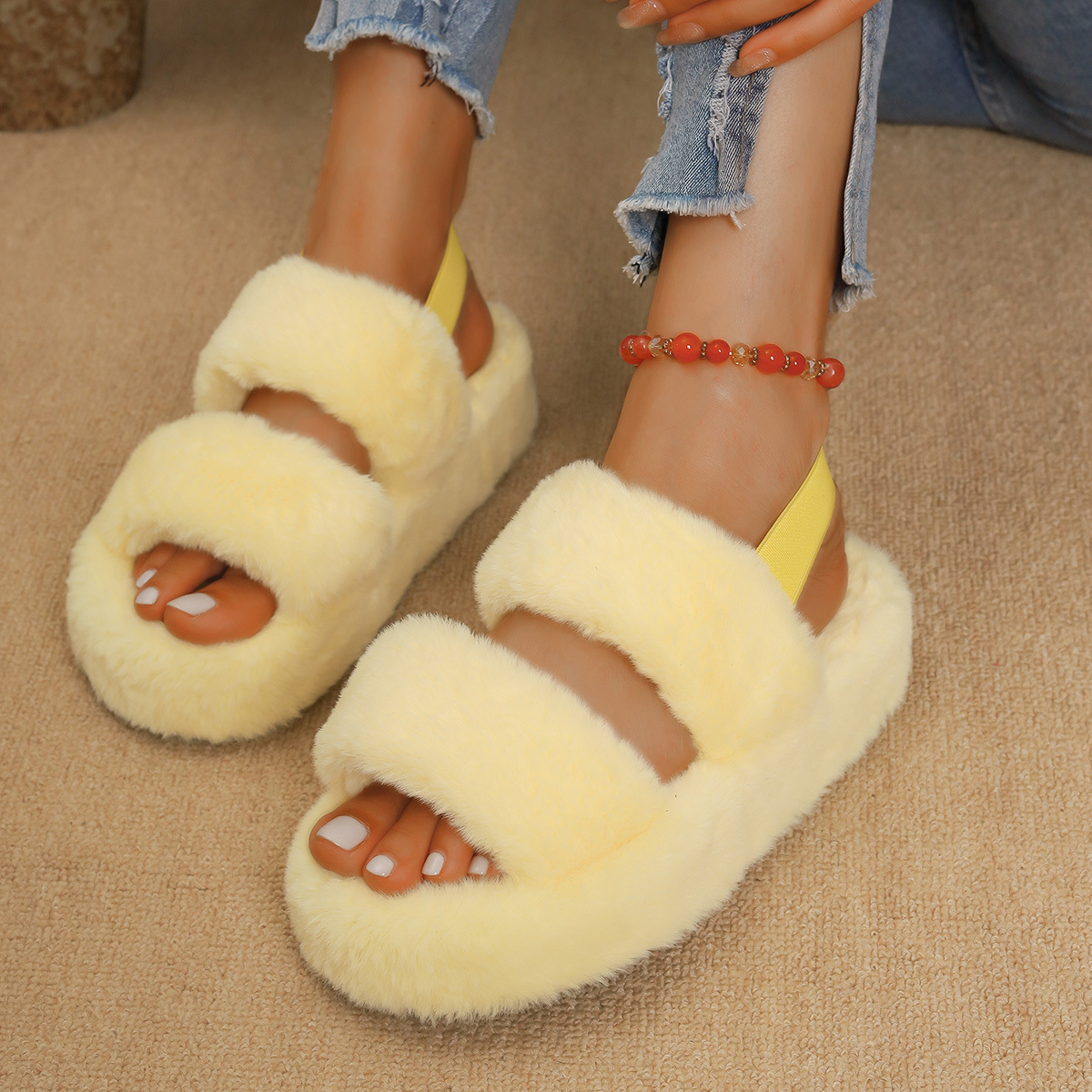 New Plus-Size Fuzzy Sandals For Women foto 4