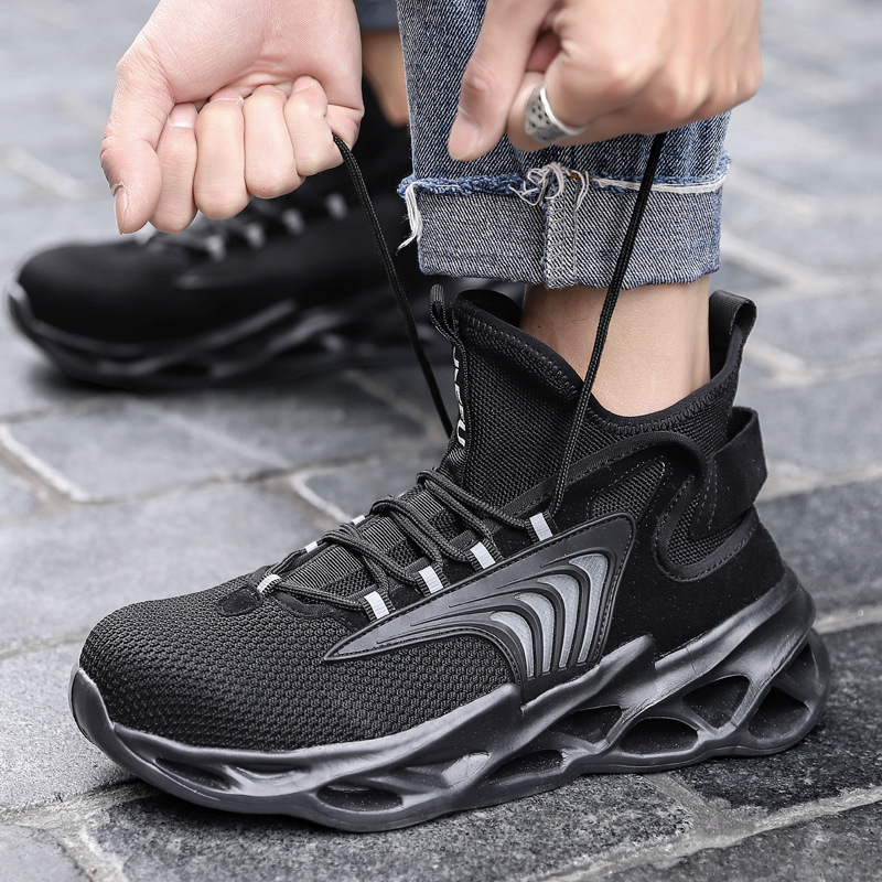 Labor Protection Steel Toe Cap Anti-smashing And Anti-penetration Medium Boots foto 4