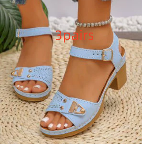 Chunky-heel Large-size High-heeled Sandals For Women Casual And Comfortable foto 4