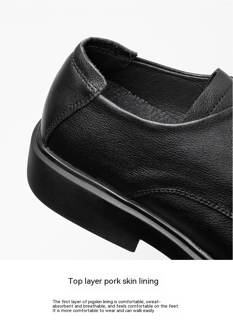 Lace-up Big Head Leather Shoes Soft Leather British Style Casual Leather Shoes foto 5