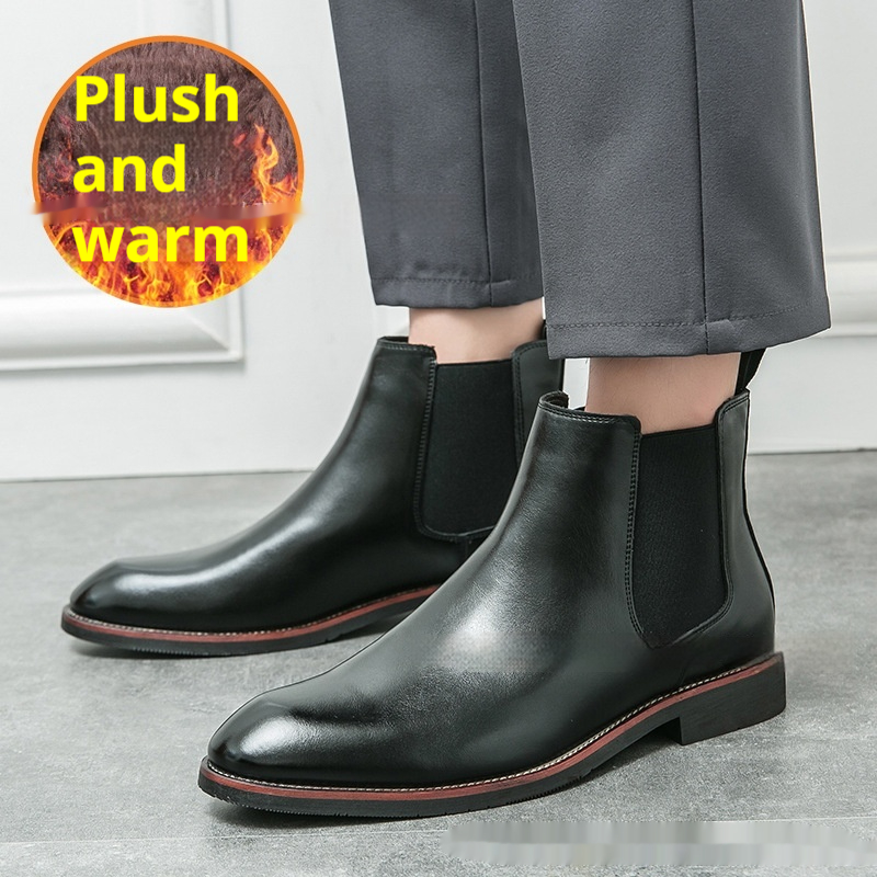 Autumn And Winter Fleece-lined Men's Plus Size Fashion Short Boots foto 5