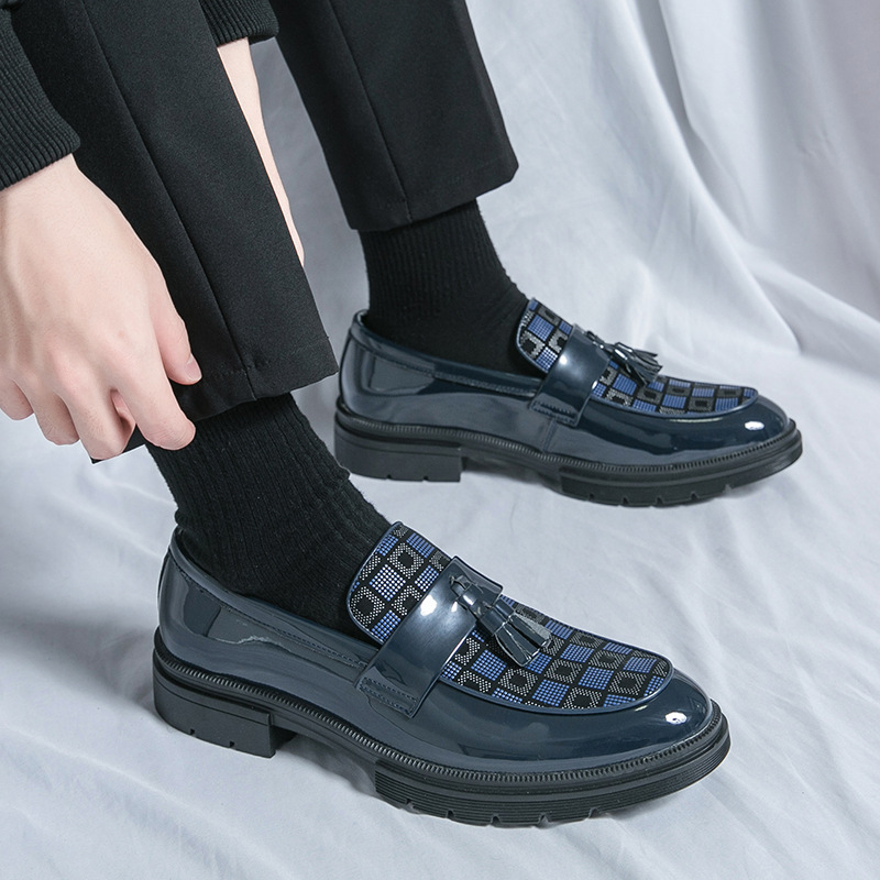 Men's Platform Shoes Plus Size Leisure Slip On Leather Shoes foto 4