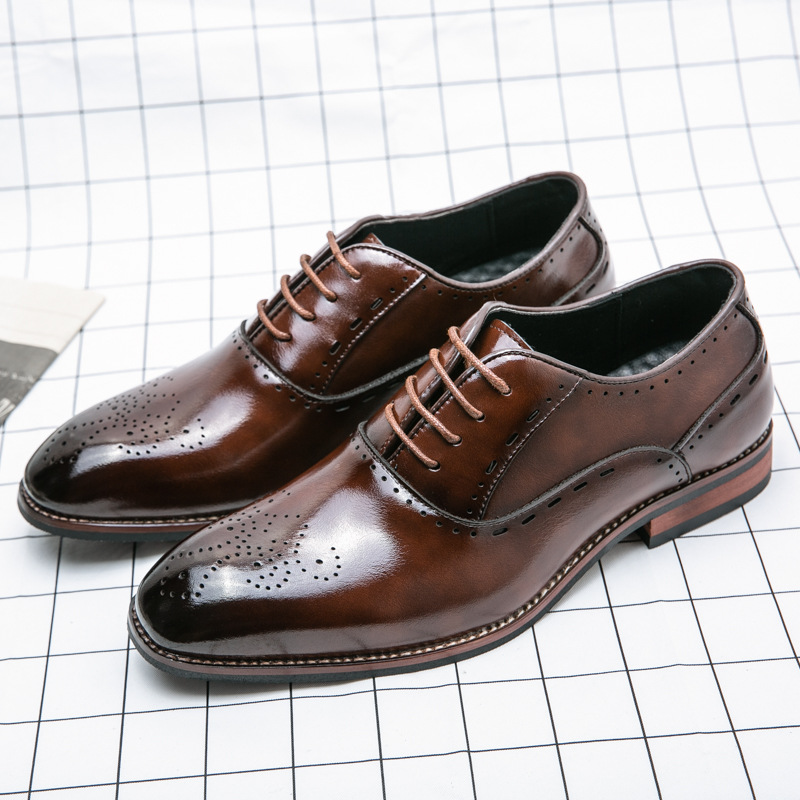 Fashion Men's Business Formal Wear Leather Shoes foto 5