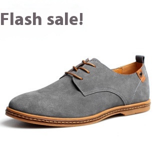 Men's Suede Lace-up Leather Shoes foto 3
