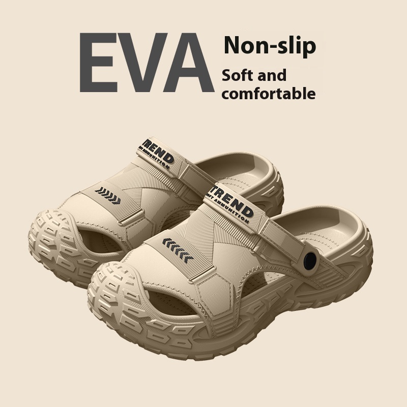Men's Outdoor Two-way Hole Shoes New Feeling Of Shit Breathable Non-slip Leisure Pump Beach Slippers foto 3