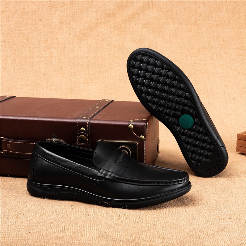 Leather Shoes Men's Autumn New Flat Heel Soft Bottom foto 3