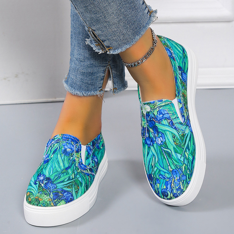 Casual Large Size Canvas Shoes Women's Flat Bottom foto 3