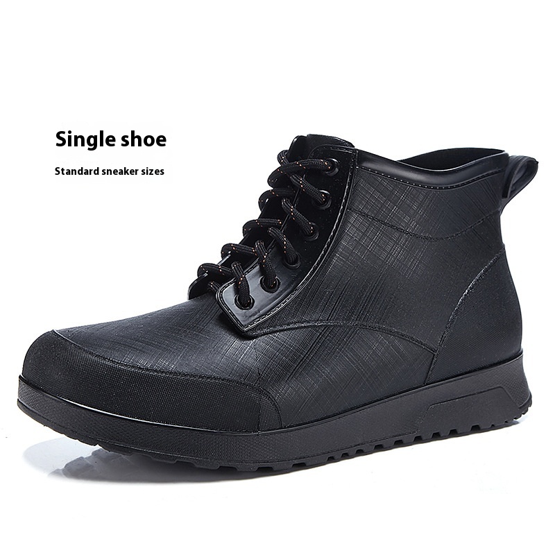 Fashion Tie Rain Boots Men's Outdoor Non-slip All-matching foto 3