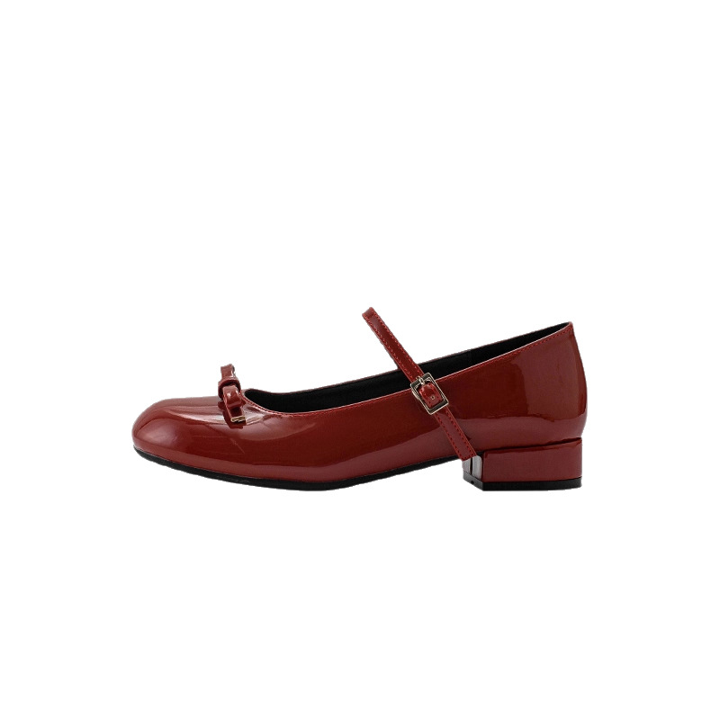 Ankela Red French Mary Jane Shoes Women foto 2