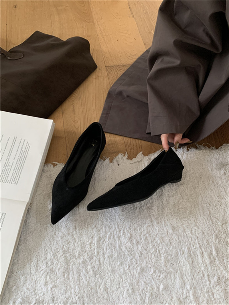 Wedge Suede Pointed Toe Pumps Women's Shoes foto 2