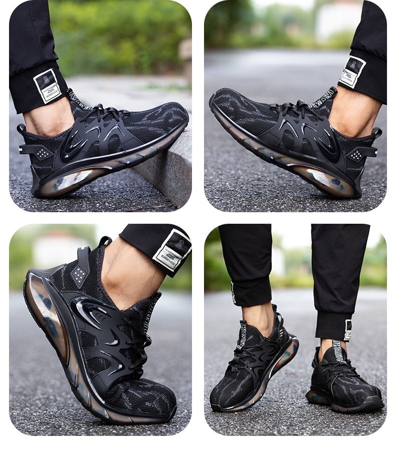 Steel Toe Cap Anti-smashing And Anti-penetration Soft Bottom Sports Anti-slip Safety Shoes foto 4