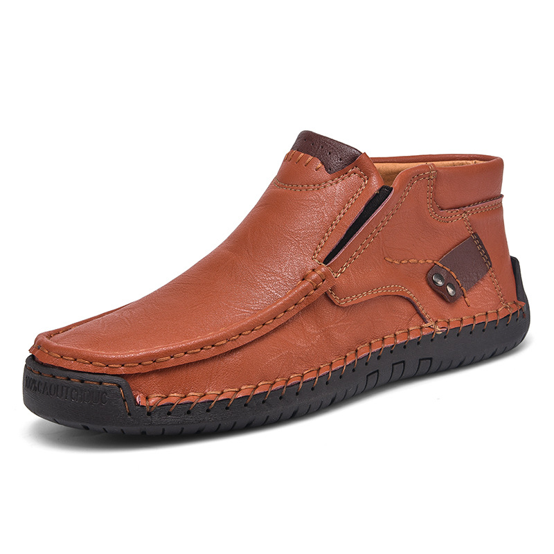 Flat Handmade Leather Shoes Spring High-top Plus Size foto 4