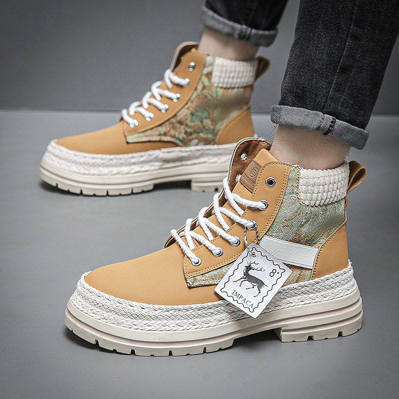 Men's Casual All-match Worker Boot High-top Shoes foto 4