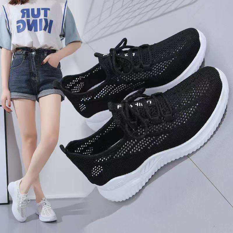 Flyknit Mesh Breathable Cushioned Soft-soled Athletic Shoes foto 4