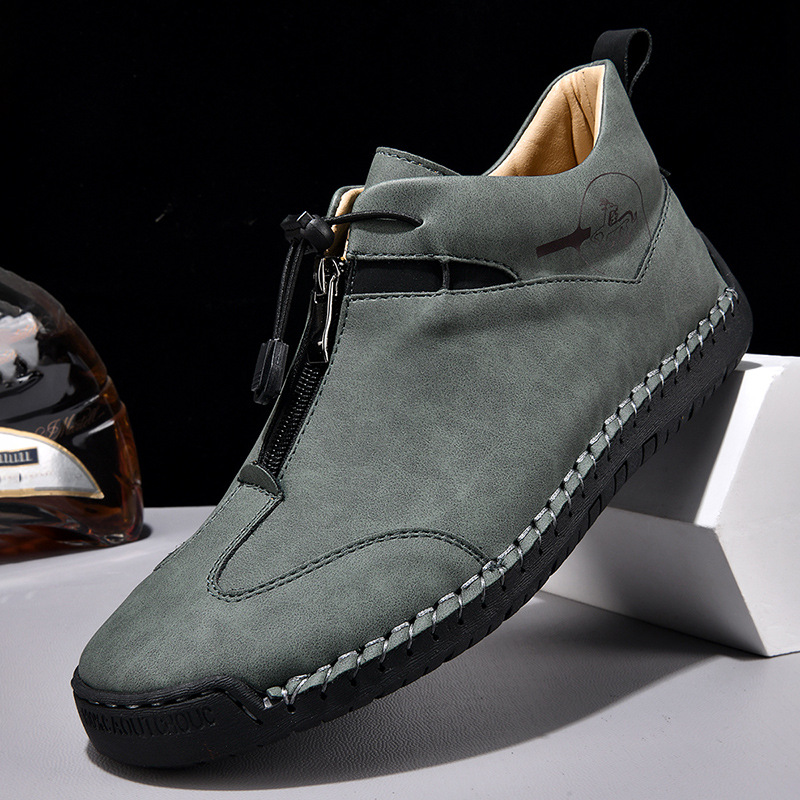 Casual Men's Leather Shoes Travel Middle-aged Doudou Light And Comfortable foto 2