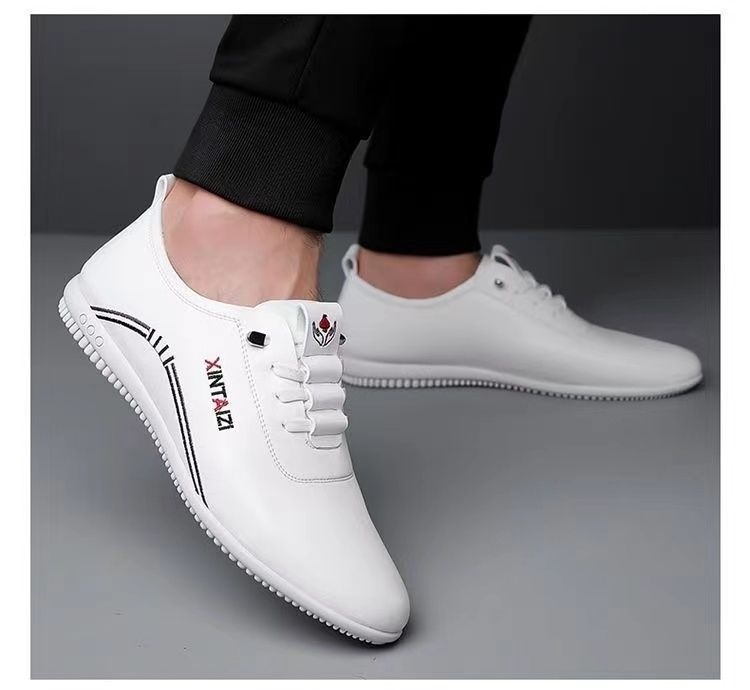 Breathable Lightweight And Thin Type Casual Flat Leather Shoes foto 4