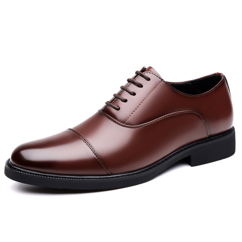 Business Oxford Dress Three-eyelet Design Men's Genuine British-style Leather Shoes foto 3