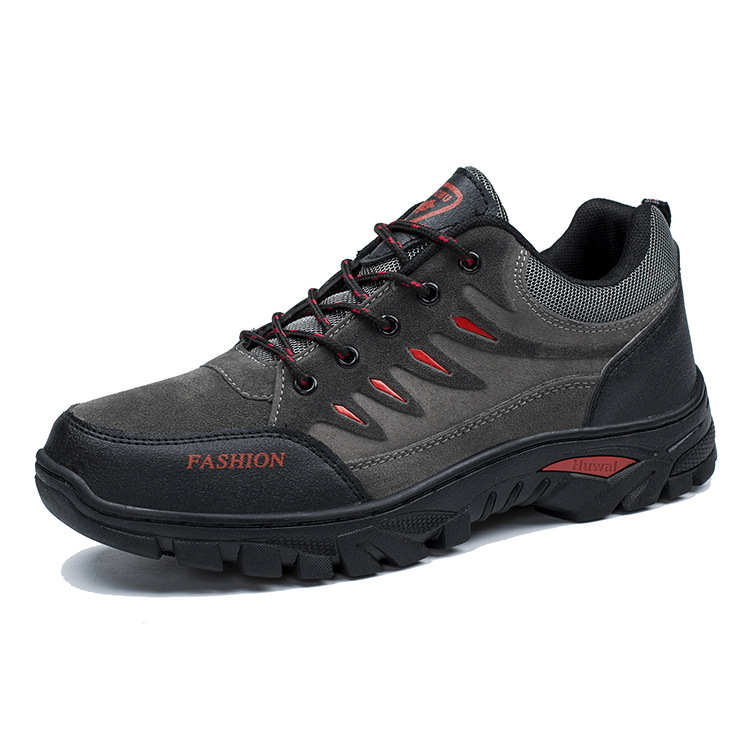 Men's Hiking Work Shoes Casual Breathable Lace-up Sneakers Outdoor Running Sports Shoes foto 5