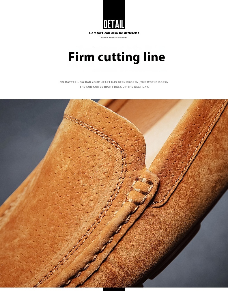 Casual Simple All-matching Genuine Leather Matte Fashion Handmade Stitching Comfortable And Breathable foto 4