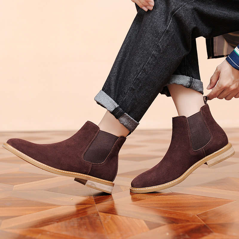 Chelsea Boots Men's Slip-on Fashionable Boots Plus Size Suede foto 3