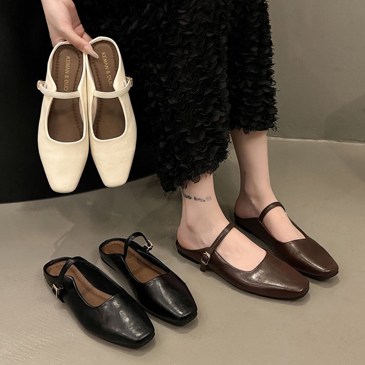 Womens Retro Flat-Bottomed Ballet Pumps foto 5