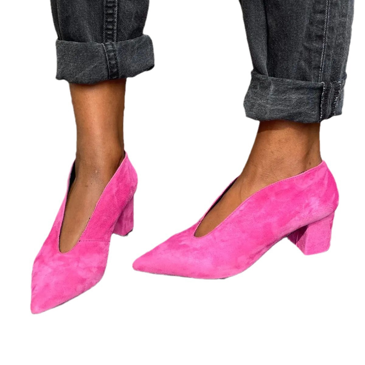 Women's Fashion Pointed-toe Slip-on Suede Oversized Shoes foto 4