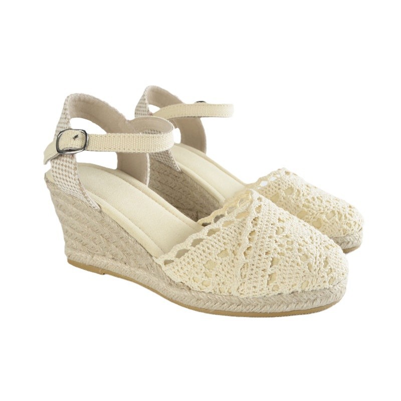 Straw Woven Wedge Sandals Women's Spring And Summer Platform foto 3