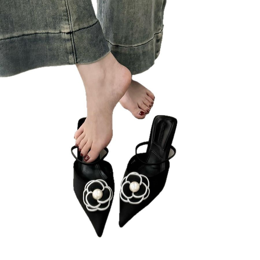 Chanel-style High-heeled French Closed-toe Mules foto 3