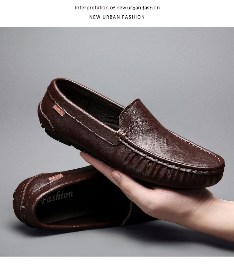 British Style Leather Slip-on Loafers foto 2