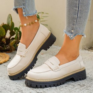 British-style Loafers Chunky-heel Women's Shoes foto 2