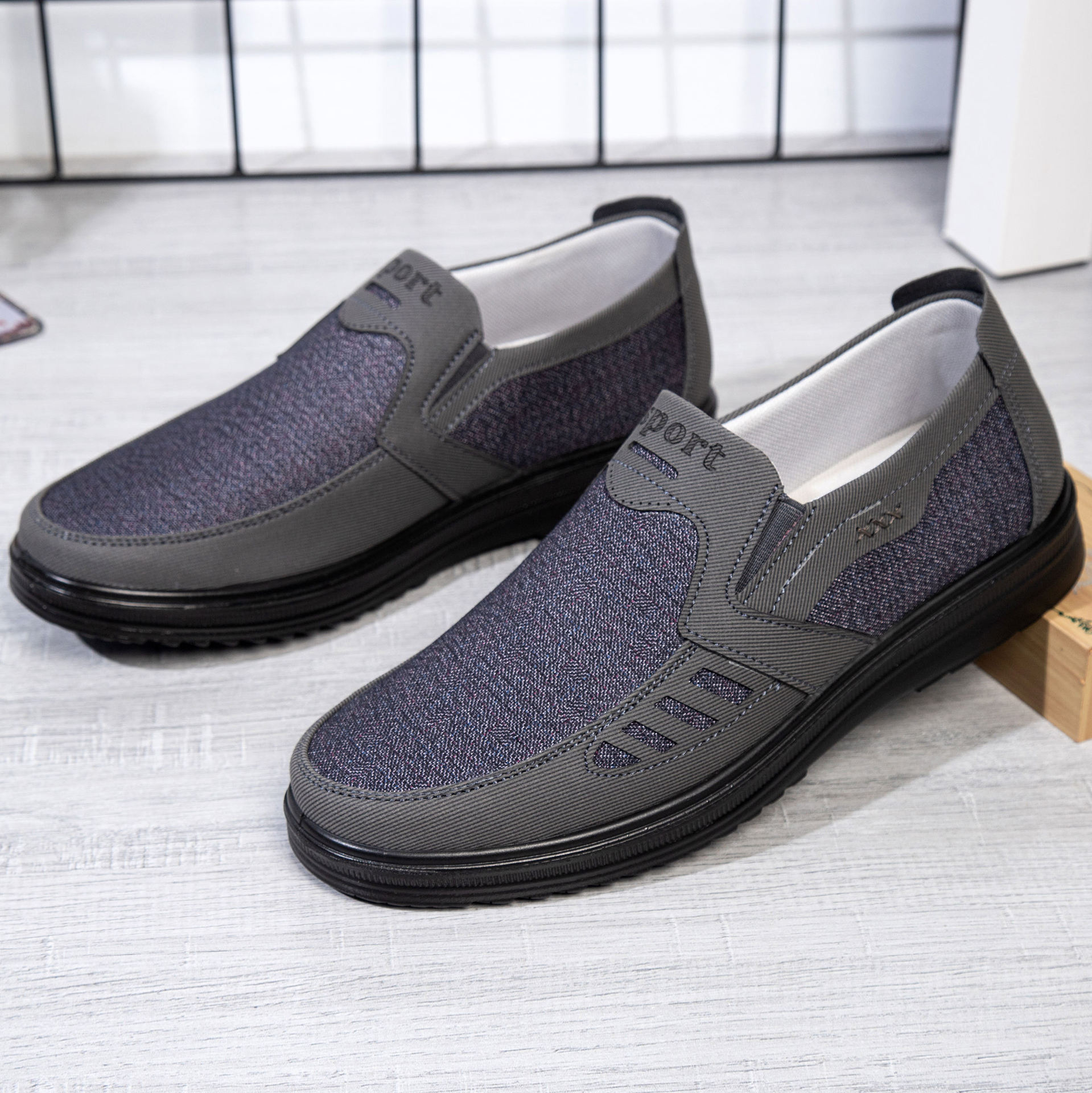 Spring And Autumn Old Beijing Cloth Shoes Men's Shoes Men's Breathable Thin Shoes foto 2