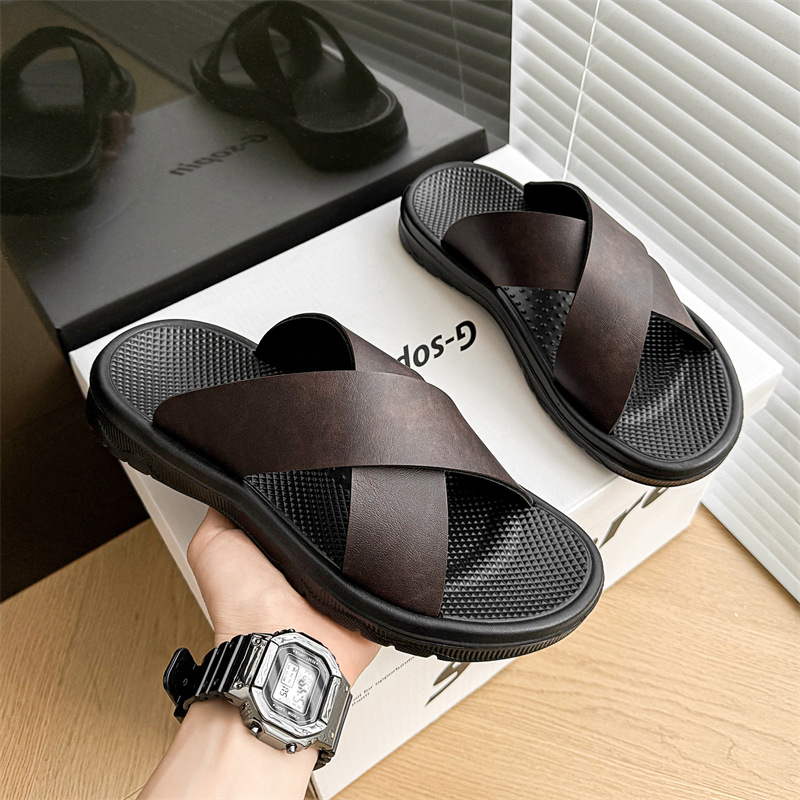 Lazy Slippers Beach Sandals Minimalist Open-toe Mens Slides foto 2