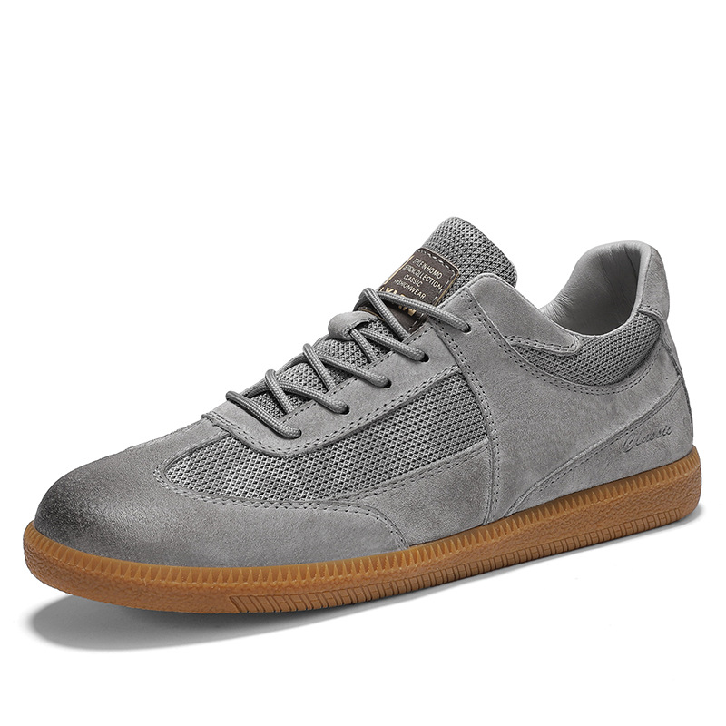 Top Layer Pigskin Leather Breathable Casual German Training Shoes foto 4