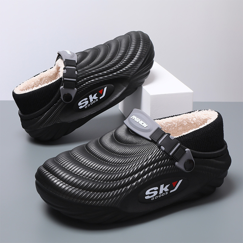Men's Cotton Slippers Winter Thick Soles Height-increasing And Lined With Fleece foto 4