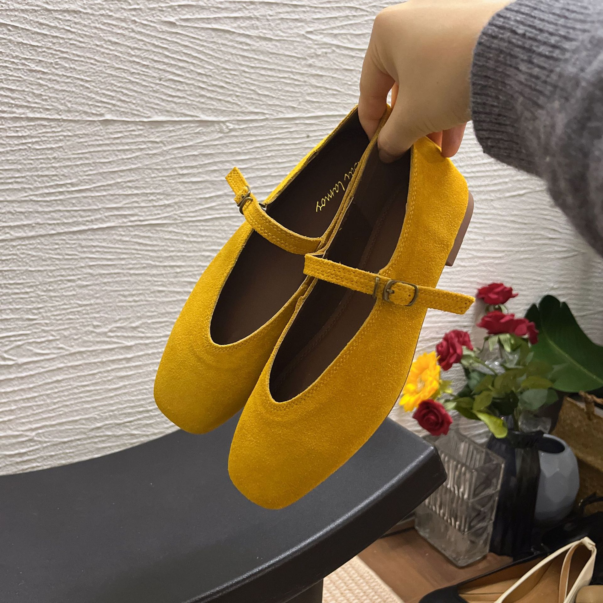 Flat Square Toe Mary Jane Pumps Women's Shoes foto 3