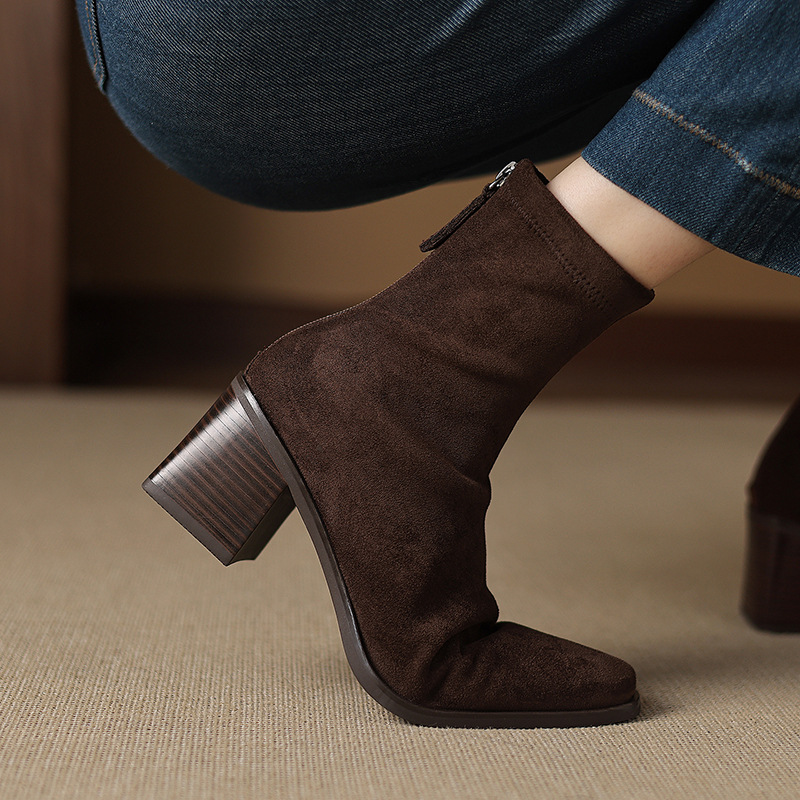 Womens Stylish And Elegant Suede Skinny Boots foto 3