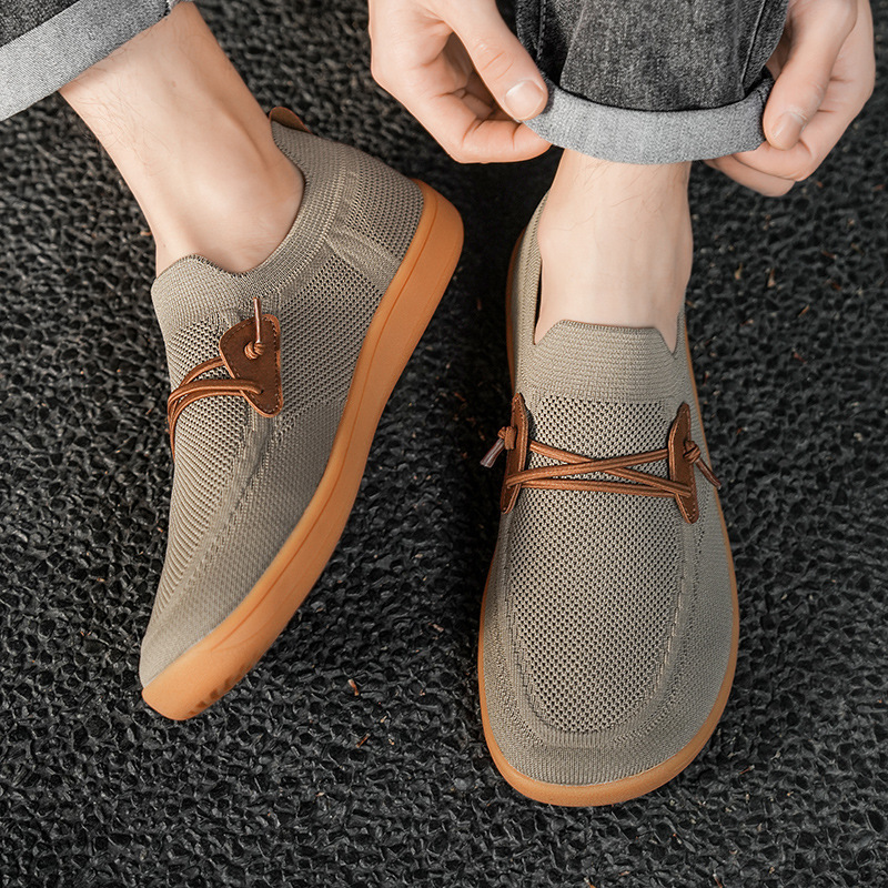 Breathable Mesh Surface Flying Woven Sports Casual Shoes Trendy Running Shoes foto 3
