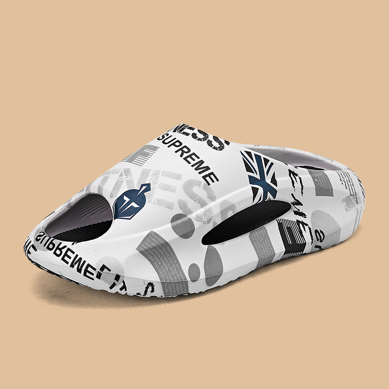Letter Printing EVA Two-tone Platform Slippers foto 4