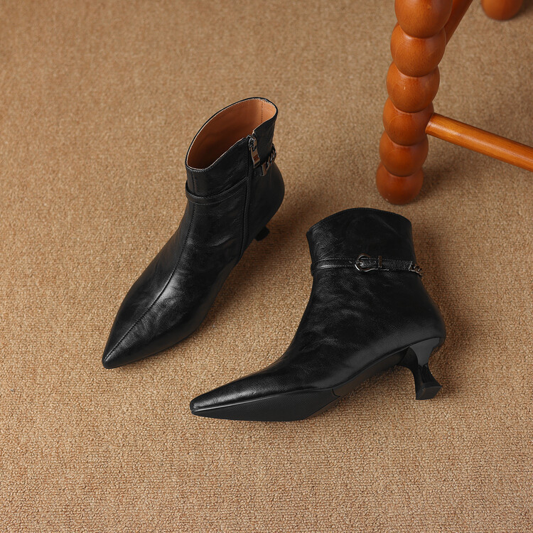 Womens French-style Pointed-toe Stiletto Ankle Boots foto 2