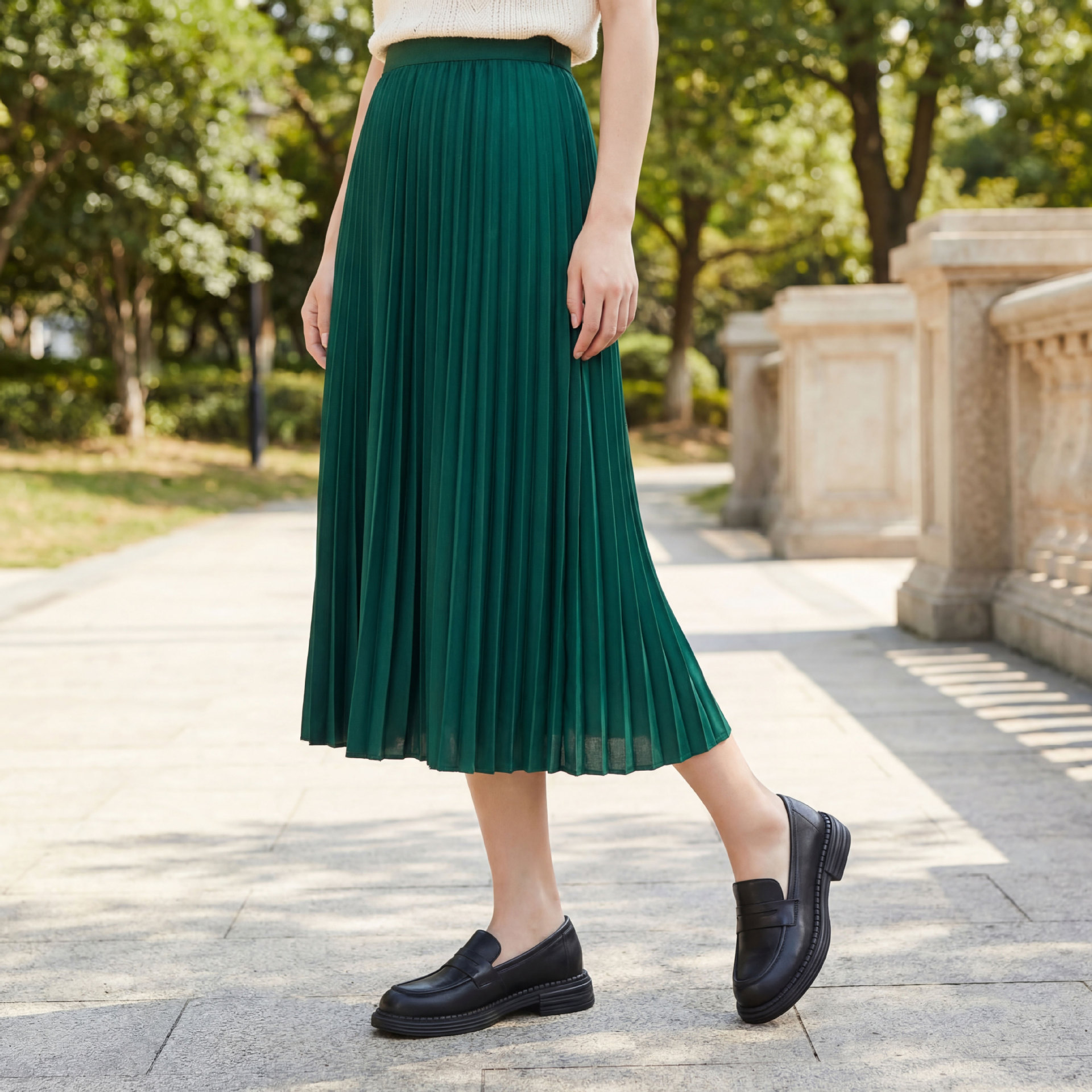 British-style Round-toe Chunky-heel Professional All-match Full-grain Leather Shoes foto 3
