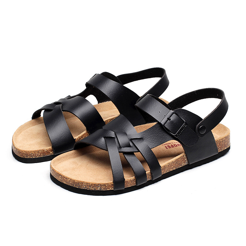 Men's Simple Hollow-out Flat Cork Slippers foto 5