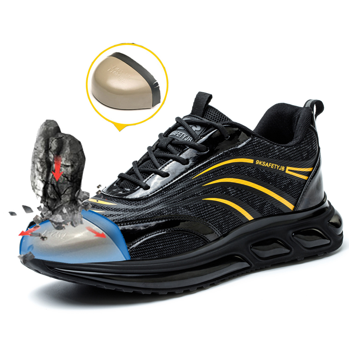 Super Fiber Leather Labor Protection Shoes With Anti Smashing Function foto 3