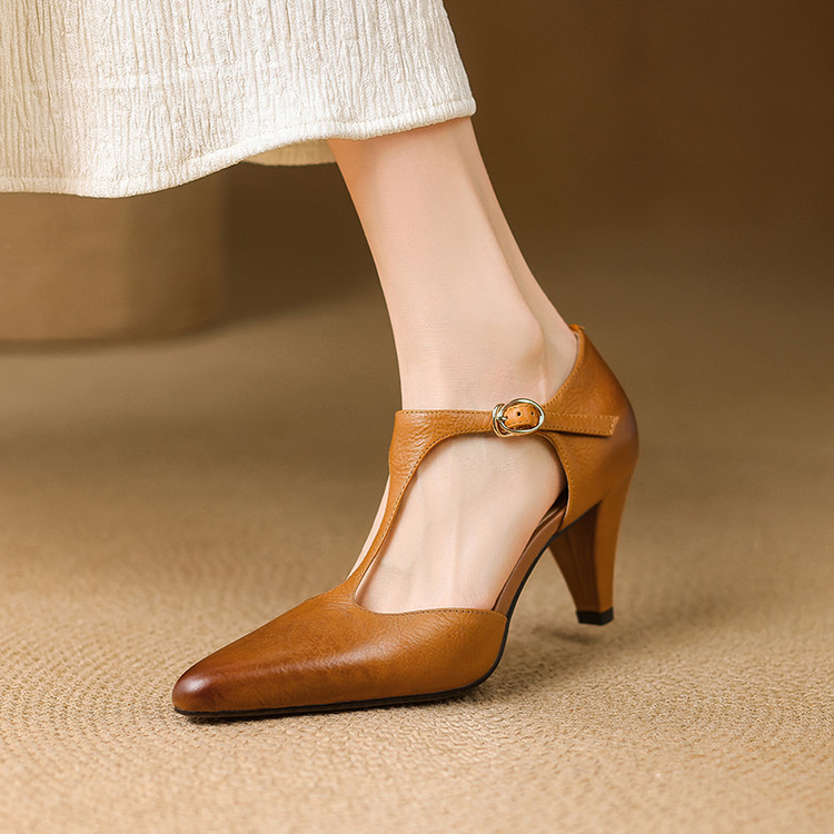 Chinese Retro T Shape Strap Closed Toe Sandals foto 3