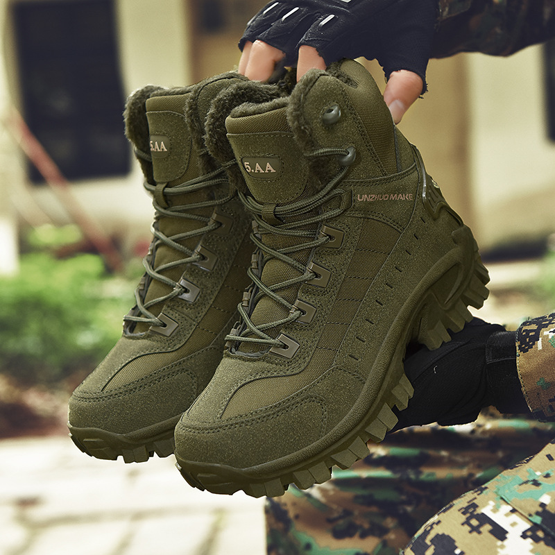 Combat Boots Winter Fleece-lined Warm Snow Boots Men foto 4