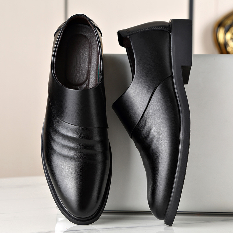 Spring And Autumn Soft Leather Height Increasing Insole Business Formal Casual Leather Shoes foto 5