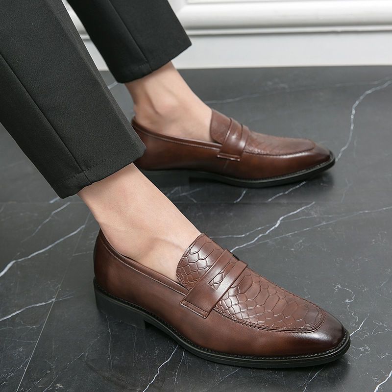 British Style Korean Style Slip-on Casual Leather Shoes foto 5