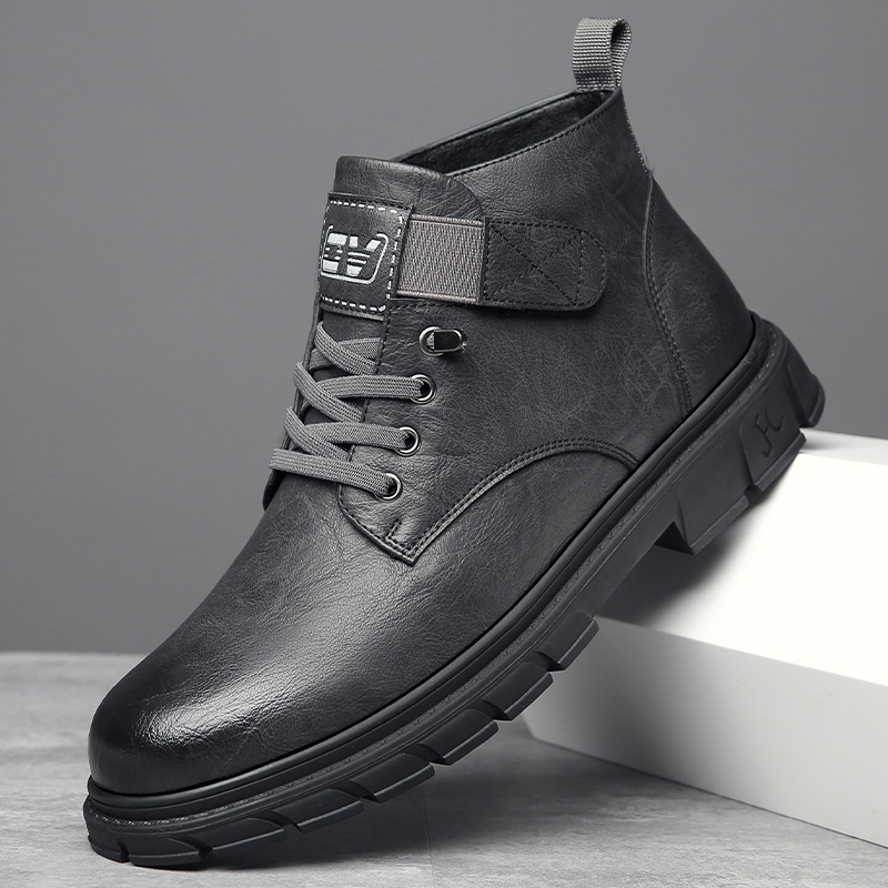 Mens Fleece-lined Insulated Non-slip High-top Cotton Shoes foto 3