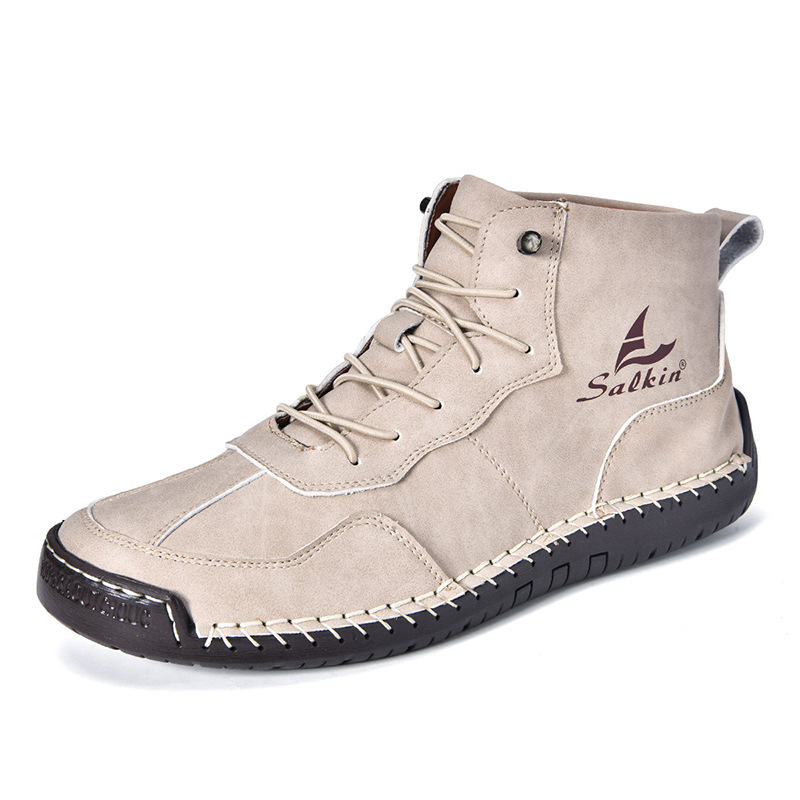 Leather Shoes High-top Retro Casual Boots foto 5
